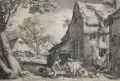 Jan Saenredam, Der verlorene Sohn bei den Schweinen, 1618, Kupferstich auf Bütten
