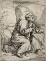 Jusepe José de Ribera, Die Buße des Hl. Petrus, 1621, Radierung auf Bütten