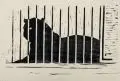 Walter Arnold, Schwarzer Panther, 1947, Holzschnitt auf "SCYLLA"-Bütten