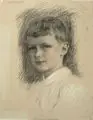 Walter Beyermann, Vier Portraitzeichnungen, Um 1910, Bleistiftzeichnungen mit Kreide in Schwarz und Weiß, teilweise durch Farbstift ergänzt auf grünlichem und orangefarbenem Papier