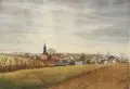 Robert Friedrich, Blick auf Kesselsdorf (bei Dresden), 1937, Aquarell über Bleistift auf Bütten