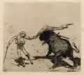 Willi Geiger, Stierkampf, 1912, Radierung mit Tonplatte auf Bütten