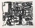 Dieter Goltzsche, Todgeweihte Stadt (zu J. R. Becher), 1982, Pinsellithographie