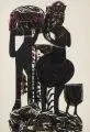 Feldarbeit by HAP Grieshaber, 1964, Farbholzschnitt in drei Farben auf Werkdruckpapier, auf Untersatzkarton montiert, offered Mar 2016
