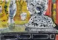 Ernst Hassebrauk, In der Porzellansammlung (Deckel einer asiatischen Vase auf Bureau Plat). Späte 1950er Jahre