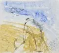 Hans Kinder, Bauer mit Sense. Wohl 1960er Jahre, Aquarell und Kohlestift
