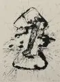 Michael Morgner, Figur im Raum, 1982, Siebdruck auf grünlichem Naturpapier