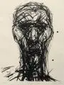 Max Uhlig, Kopf G.H., 1987/1989, Lithographie auf beigefarbenem, festen Bütten