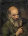 Benno Frederick Toermer, (zugeschr.), Kopf eines Apostels. Wohl um 1820, Öl auf Leinwand