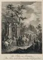 Christian Gottlieb Geyser, Die Ruhe am Brunnen, Um 1800, Radierung und Kupferstich auf Kupferdruckkarton