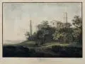 Franz Hegi, Breggia au Lago di Como, Farbaquatinta, partiell handkoloriert, auf Bütten