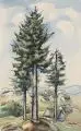 Johannes Dinter, Im Erzgebirge. Ohne Jahr, Aquarell und Federzeichnung in Teusche über Blei