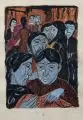 Kate Diehn-Bitt, Jüdischer Basar, 1958, Gouache und farbige Kreidezeichnung über Blei auf Velin