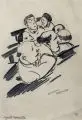Heinrich Ehmsen, Gericht Marseille, 1928, Graphitzeichnung auf Velin