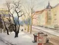 Hanna Hausmann-Kohlmann, Vom Kaffee Parsifal aus, Aquarell über Blei auf "PMF-Italia"-Bütten