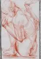 Anni Jung, Rückenakt, 1990, Farbkreidezeichnung auf Bütten