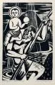 Rudolf Krüger, Christophorus, 1959, Linolschnitt auf dünnem Velin