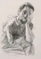 Eberhard Löbel, Portrait Arno Rink, Lithographie