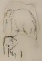 Erich Müller, Acht Tierdarstellungen. Ohne Jahr, Verschiedene Techniken (u.a. farbige Pastellkreide-, Kohlestift-, Bleistift- und Rötelkreidezeichnung)
