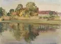 Rudolf Schmidt, An der Elbe. Ohne Jahr, Aquarell über Blei auf festem Torchon