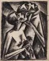 Ernst Walter, Afrikanisches Paar. Ohne Jahr, Kreidezeichnung auf Karton