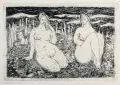 Fred Walter, Akte am Meer, 1967, Radierung auf Bütten