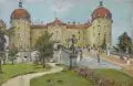 Bernhard Kretzschmar, Moritzburger Schloß, Öl auf Leinwand, von Künstlerhand vollflächig auf Hartfaser montiert
