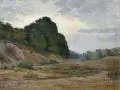 Konrad Lessing, Flußlandschaft im Sommer. Wohl um 1910, Öl auf Leinwand