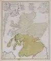 Nicolaes Jansz Visscher, Magnae Britanniae Pars Septentrionalis qua Regnum Scotiae in suas Partes, 1710, Kupferstich auf Bütten auf Untersatzkarton, flächen- und grenzkoloriert