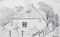 Josef Goller, Schreckenstein, Graphitzeichnungen und eine Bleistiftzeichnung. "Keitum" in Blei betitelt u.Mi., auf Untersatzpapier montiert, darauf in Blei signiert "J
