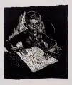 Hans Grundig, Lernender Arbeiterjunge, 1932, Linolschnitt auf leichtem Karton