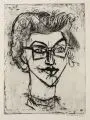 Ernst Hassebrauk, Ria mit Brille, Um 1956, Kaltnadelradierung auf "Hahnemühle"-Bütten