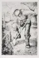 Erhard Hippold, Umgrabender Bauer, 1934, Radierung auf "Hahnemühle"-Bütten