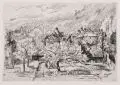 Erhard Hippold, Lößnitzlandschaft - Gärten, 1934, Radierung auf Velin