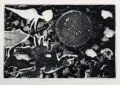 Veit Hofmann, Landschaft mit Mond, 1986, Aquatintaradierung auf kräftigem "Hahnemühle"-Bütten