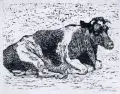 Wilhelm Rudolph, Liegendes Rind. Wohl 1940er Jahre