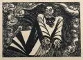 Ernst Barlach, Der erste Tag, 1922, Holzschnitt auf dünnem, gelblichen Papier