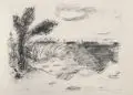 Dieter Goltzsche, Am Müggelsee, 1965, Offsetlithographie (Kreide) auf Karton