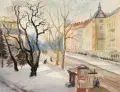 Hanna Hausmann-Kohlmann, Vom Kaffee Parsifal aus, Aquarell über Blei auf "PMF-Italia"-Bütten