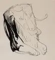 Josef Hegenbarth, Ruhender Löwe, Um 1955, Federzeichnung in Tusche auf festem Papier