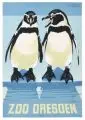 Horst Naumann, Brillenpinguine, 1972, Gouache auf Tonpapier