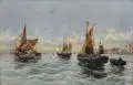 Georg Fischhof, Fischerbarken an der holländ.[ischen] Küste