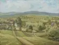Wilhelm Krick, Mittelgebirgslandschaft, 1940, Öl auf Leinwand