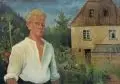 Hanns Oehme, Selbst im Garten (Obervogelgesang?). Wohl Mitte 1920er Jahre