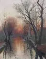 Paul Wilhelm Tubbecke, Abendstimmung am Fluß. Frühes 20. Jh