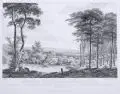 Traugott Faber, Aussicht von der Budisiner Strasse, Radierung auf festem Papier nach einem Gemälde von C