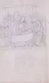 Carl Gottlieb Peschel, (zugeschr.), Die Anbetung des Kindes. Wohl Mitte 19. Jh, Bleistiftzeichnung