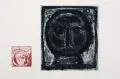 Andreas Küchler, Kopf klein und groß, Radierung auf "Hahnemühle" - Bütten und Farblithographie. "Kopf klein und groß" unterhalb der Darstellung in Blei ligiert monogrammiert "AK" und datiert, betite