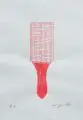 Standart by A. R. Penck, 1988, Holzschnitt in Rot, offered Mar 2015