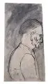 Wilhelm Rudolph, Weiblicher Akt und Seitenprofil eines Mannes. Ohne Jahr
